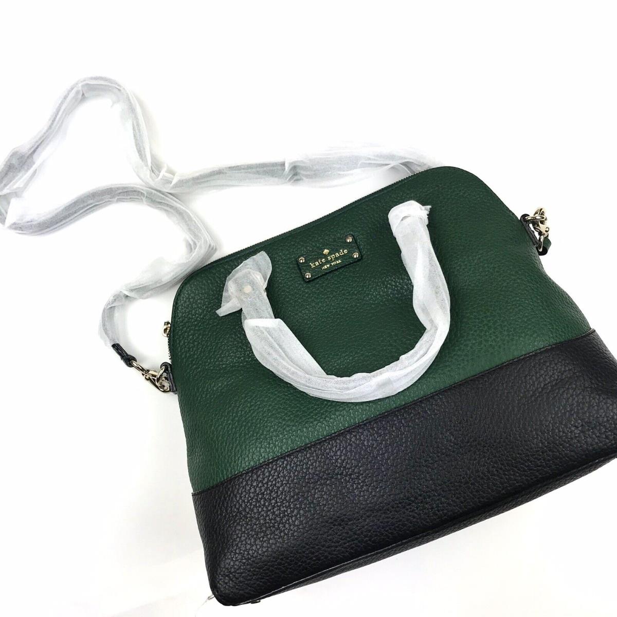 Kate Spade Grove Court Large Maise Forest Green Black Pebbled Leather Purse  - Kate Spade bag - 072848426632 | Fash Brands