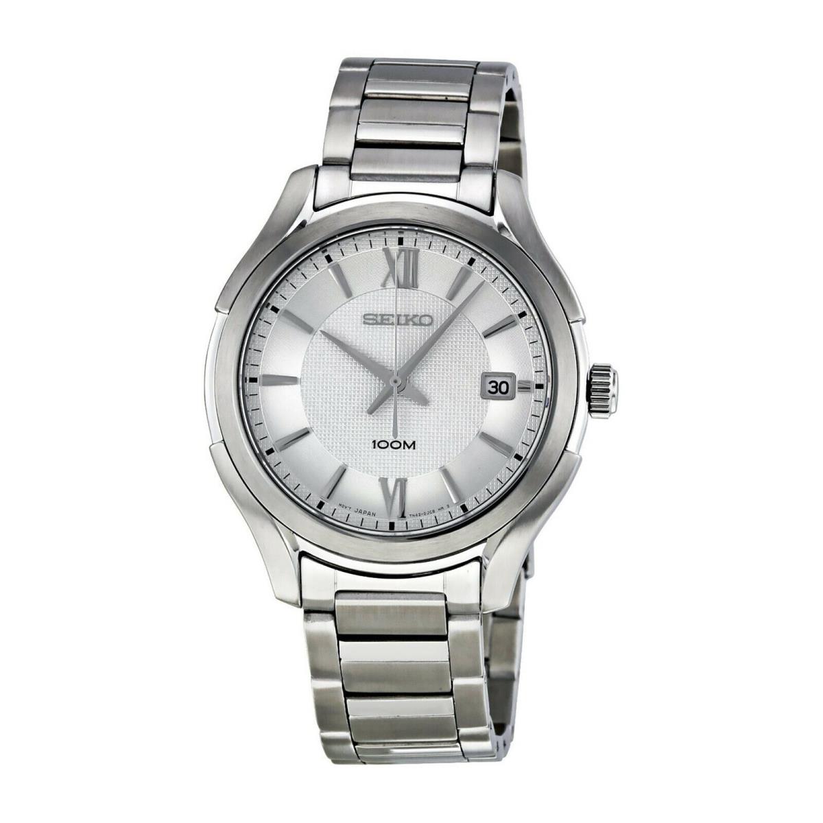 Men Seiko SGEF67 Stainless Steel Silver Dial Quartz Link Bracelet