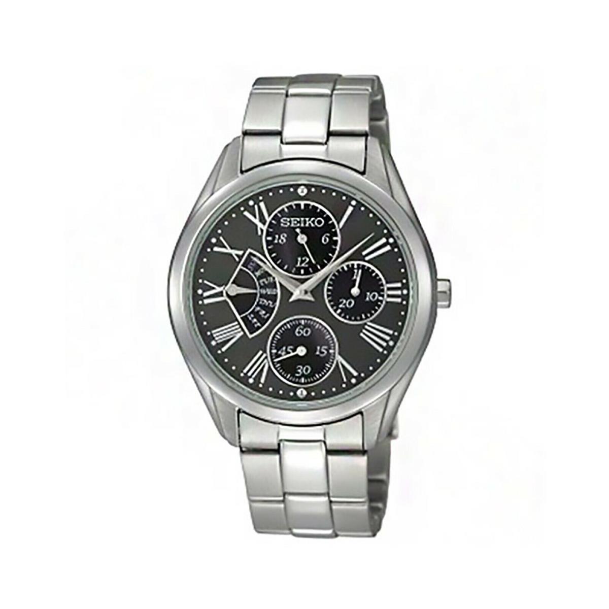 Seiko Women`s SRL049 Silver Stainless-steel Quartz Watch with Grey Dial