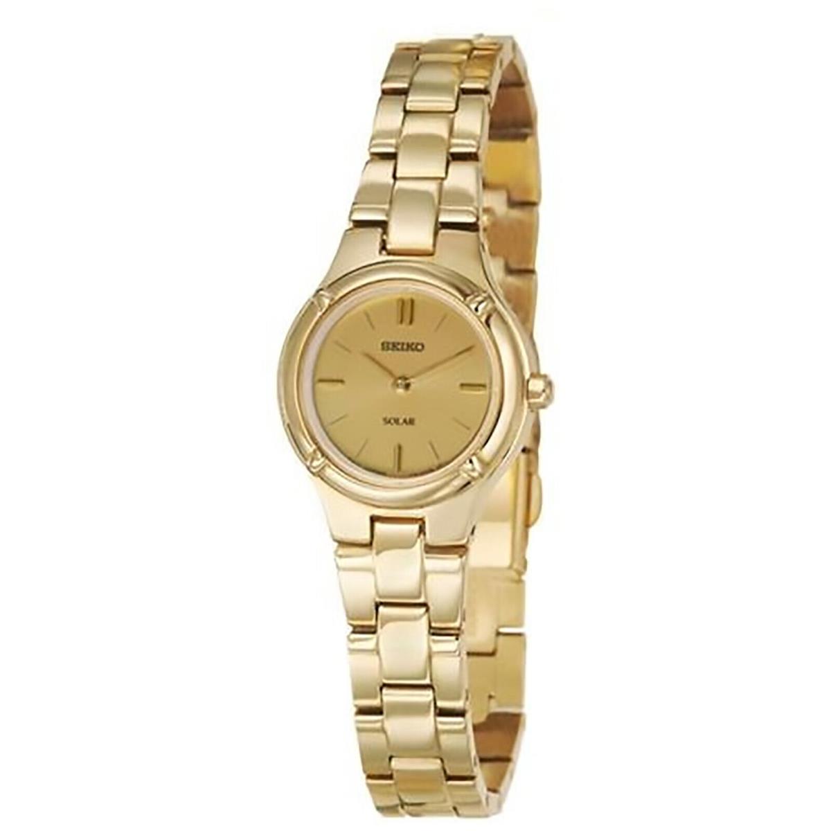 Seiko Women`s SUP068 Stainless Steel Analog with Gold Dial Watch