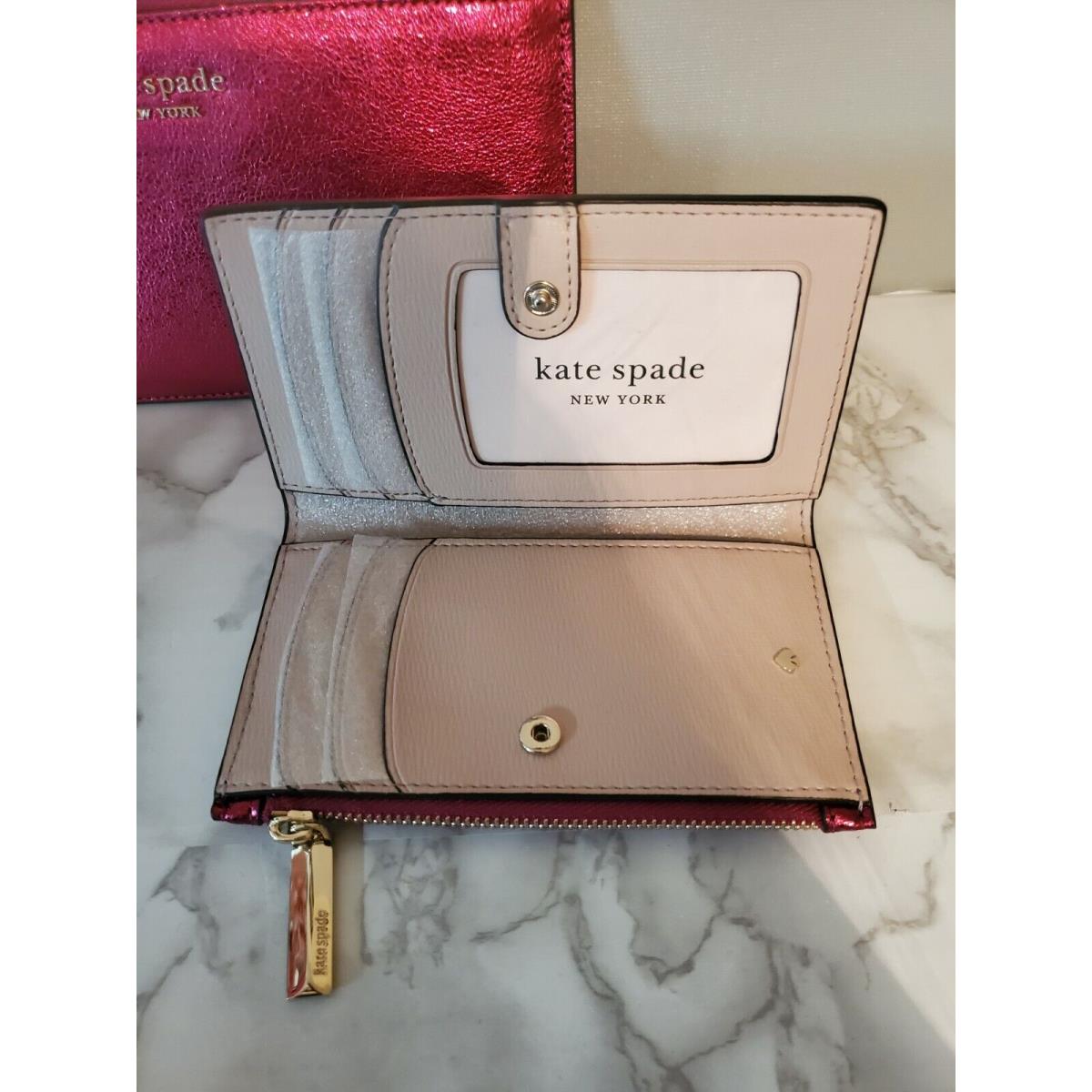 2pc Kate Spade Hot Pink Metallic Glitter Wristlet and Wallet - Kate Spade  wallet - 0767883817353 | Fash Brands