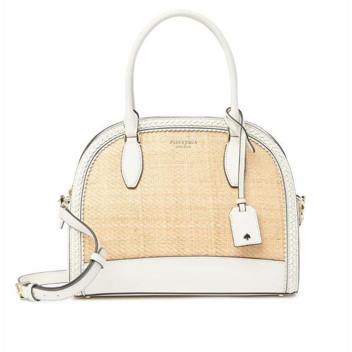 Kate Spade White Large Leather Dome Satchel Purse