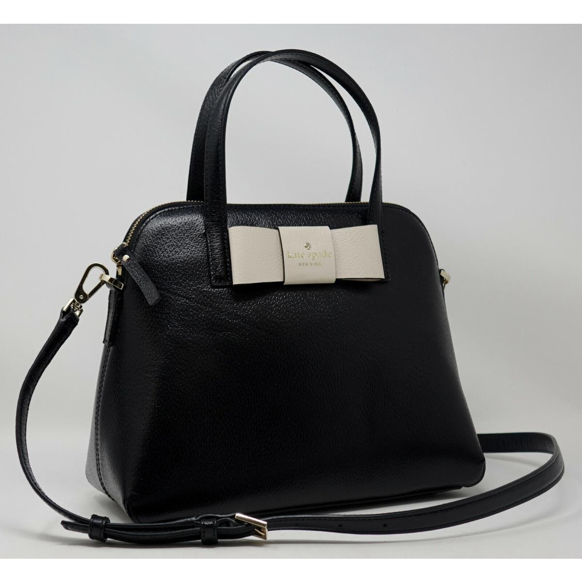 Kate Spade Leather Black White Bow Detail Crossbody Handbag Purse |  073664250227 - Kate Spade bag - Black Lining, Black Exterior | Fash Direct