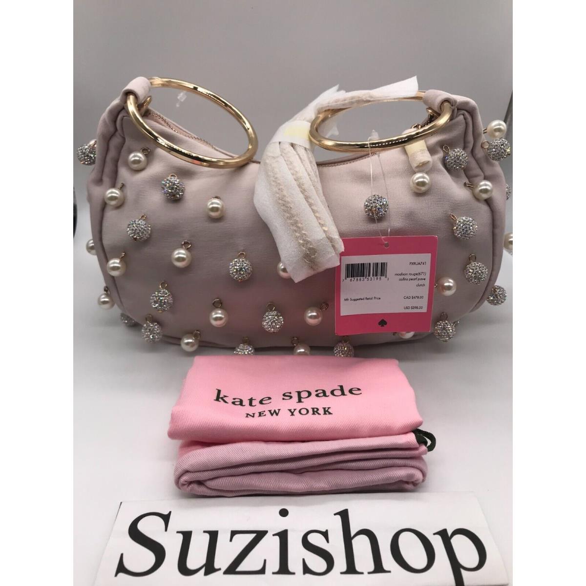 Kate Spade Collins Pearl Pave Bracelet Clutch Bag Satin Style pxrua741