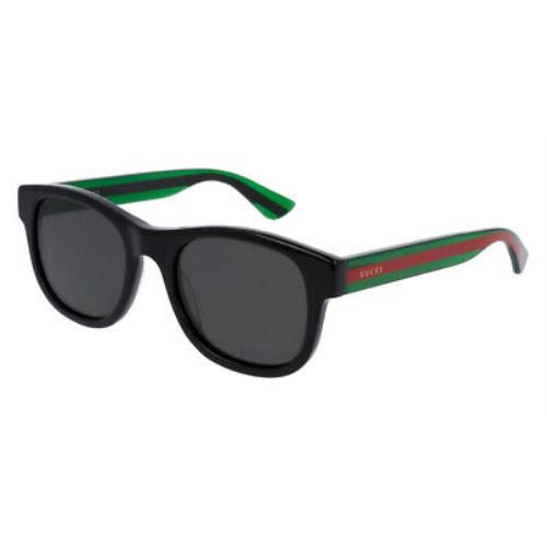 Gucci GG0003SN Sunglasses Men Black/green Gray Square 52mm