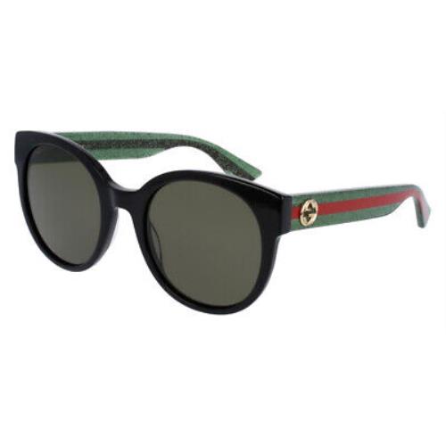 Gucci GG0035SN Sunglasses Women Black/green Green Round 54