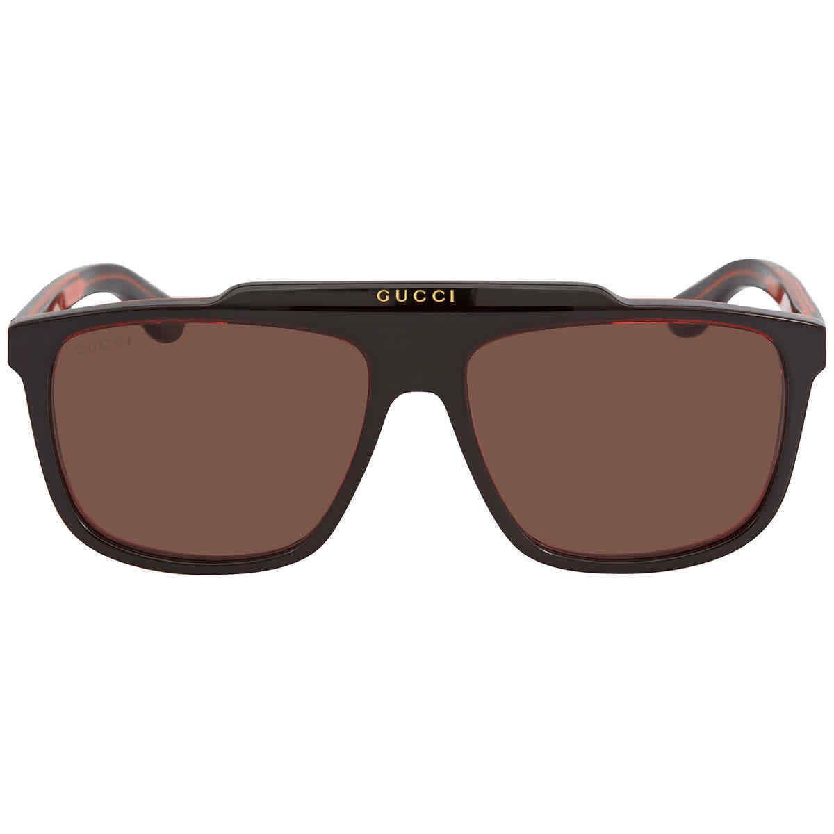 Gucci Brown Square Men`s Sunglasses GG1039S 003 58 GG1039S 003 58