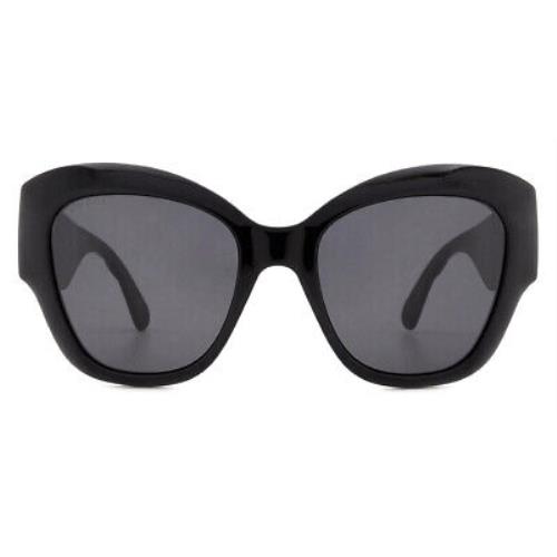 Gucci GG0808S Sunglasses Women Black Grey Round 53mm