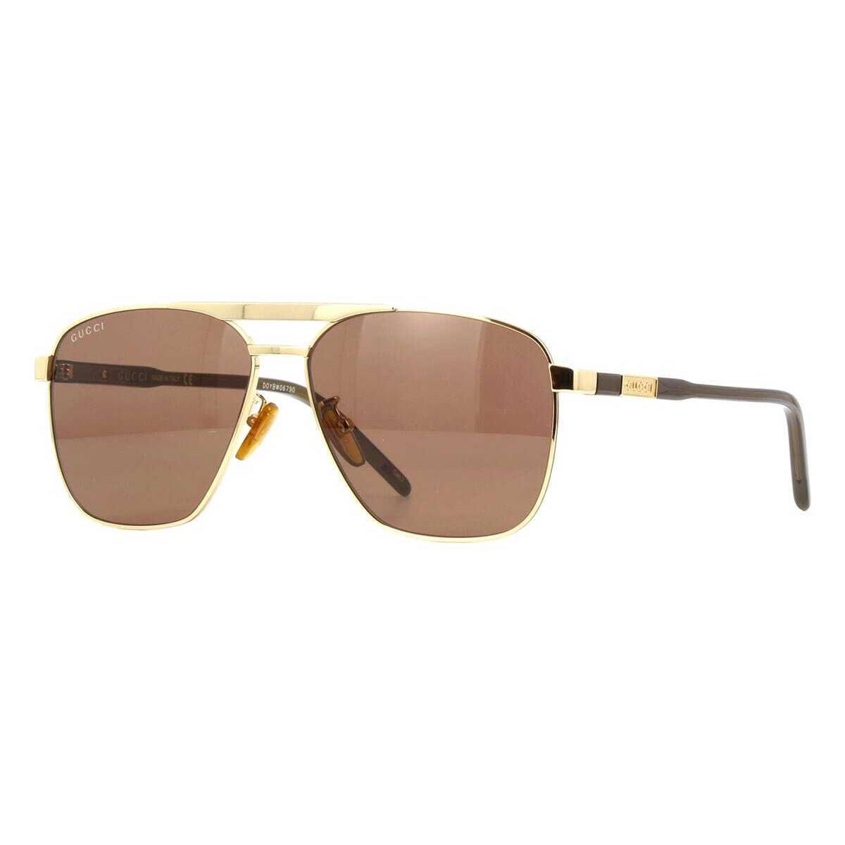 Gucci GG1164S 002 Sunglasses Frame Gold-brown-brown Lenses 58 Mm