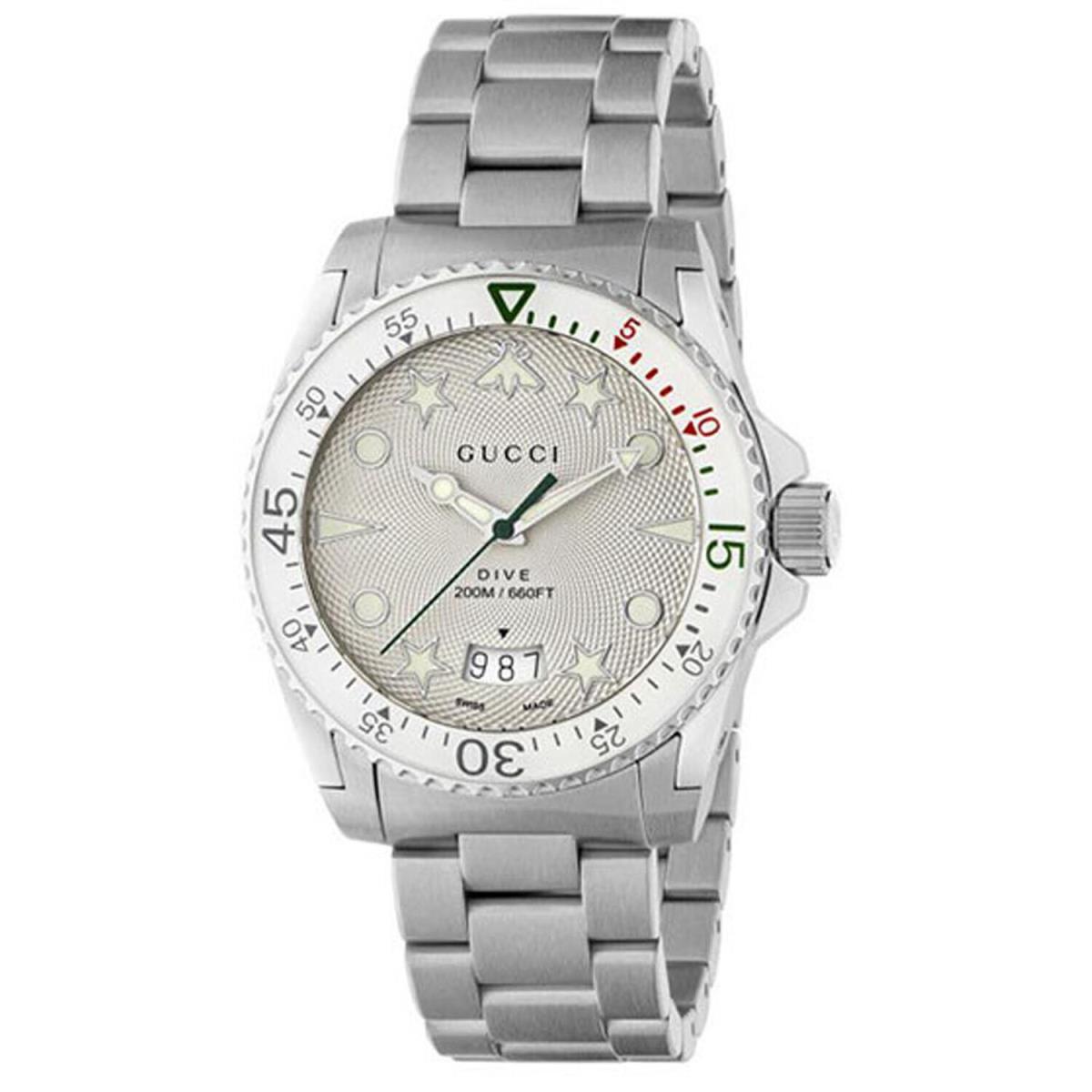 Gucci Men`s Dive Silver Dial Watch - YA136336