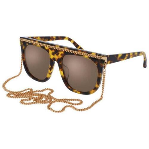 Stella Mccartney SC0043SA 003 Brown Tortoise Sunglasses W/ Cha