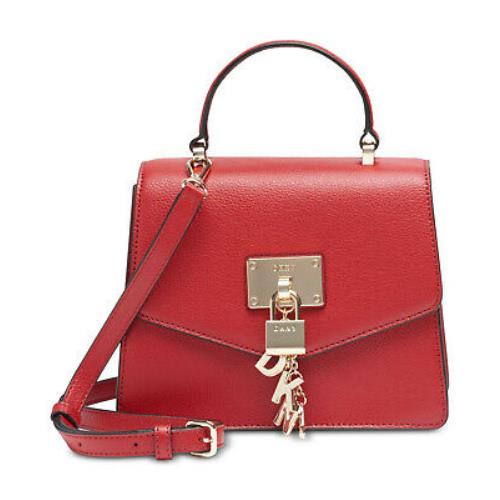 Dkny Elissa Top Handle Leather Satchel IN Red