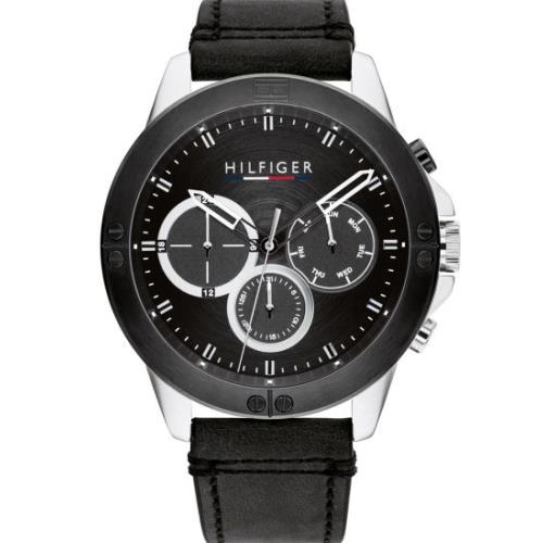 Tommy Hilfiger Multifunction Black Dial Leather Men s Watch - 1791894