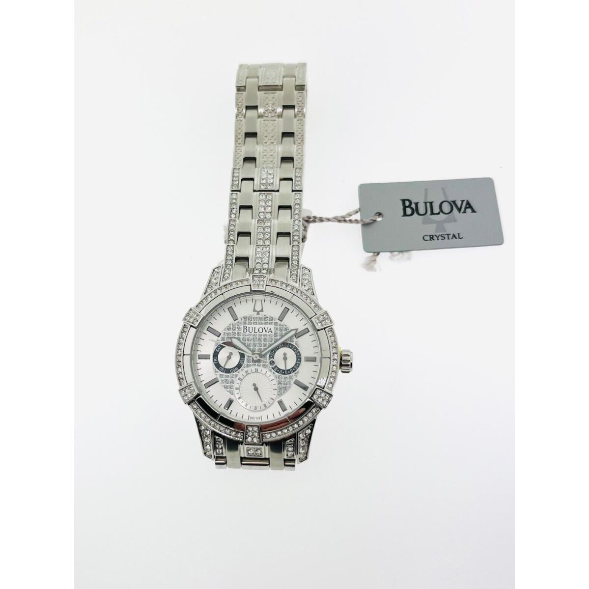 Men`s Bulova Multi Functional Stainless Steel Watch with Crystals