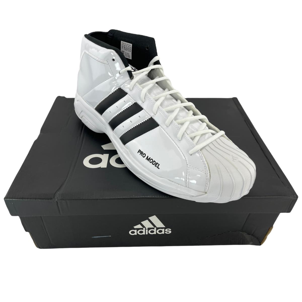 Adidas Pro Model 2G Men White High Top Lace Up Basketball Shoes Sneakers Size 19