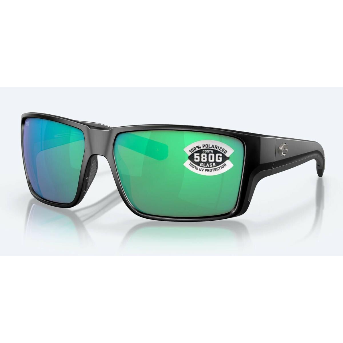 Costa Del Mar Reefton Pro Matte Black / Green Mirror Polarized Glass 580G