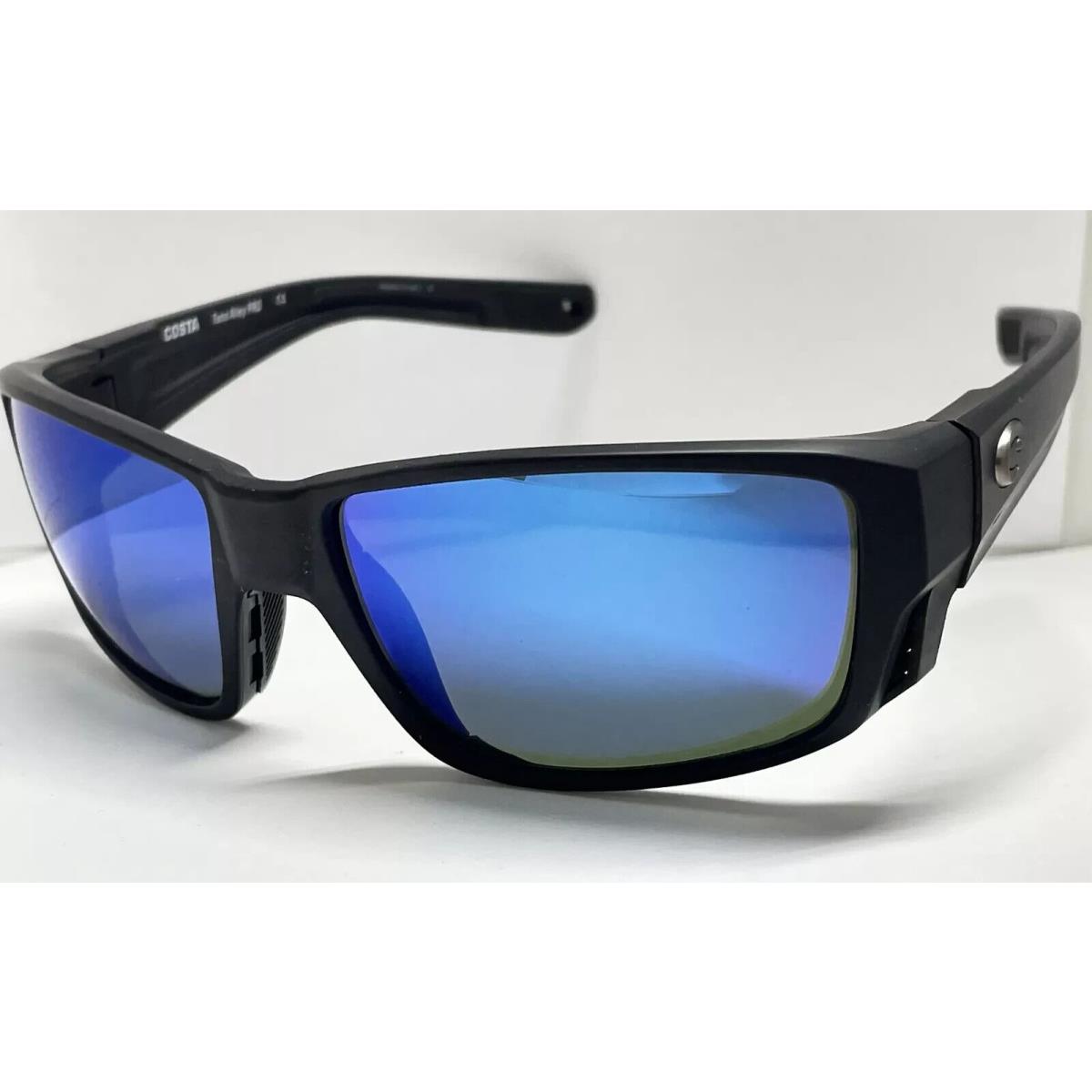 Costa Del Mar Tuna Alley Pro Sunglasses Matte Black Blue Mirror Polarized Gl