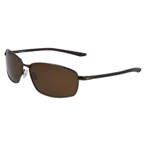 Nike Pivot Six EV1091 Men Sunglasses Rectangle 62mm - Walnut / Dark Brown Frame, 202 Walnut/Dark Brown Code