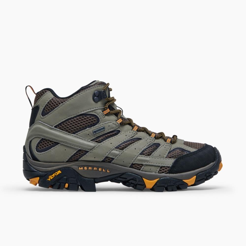 Merrell Men Moab 2 Mid Gore -tex Wide Width Hiking Boots Synthetic-and-mesh Walnut