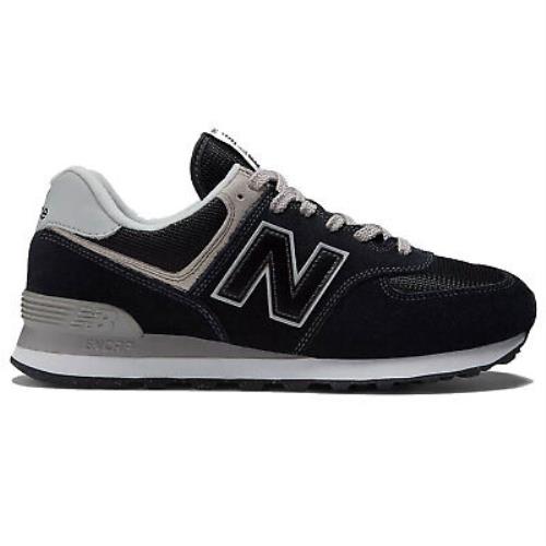 Balance Men`s 574 Core Black with White Low Top Sneaker Shoes Footwear