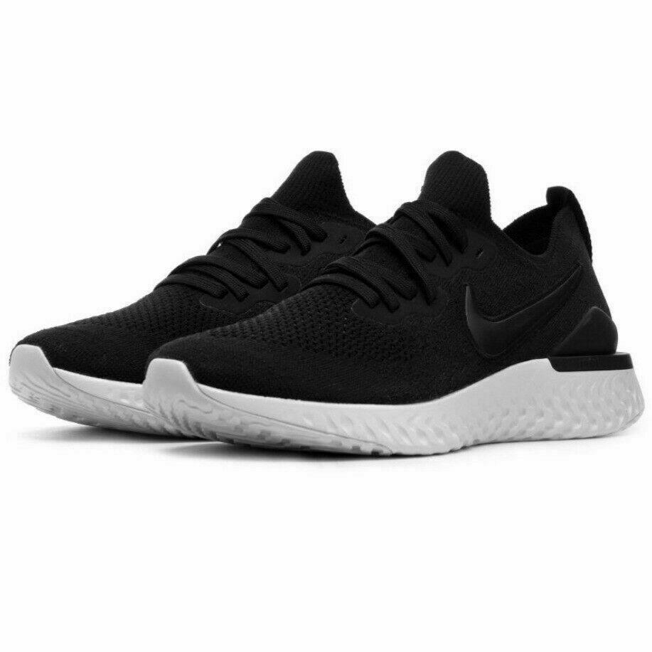 Nike Mens Epic React Flyknit 2 Running Shoes BQ8928 002 - BLACK /WHITE