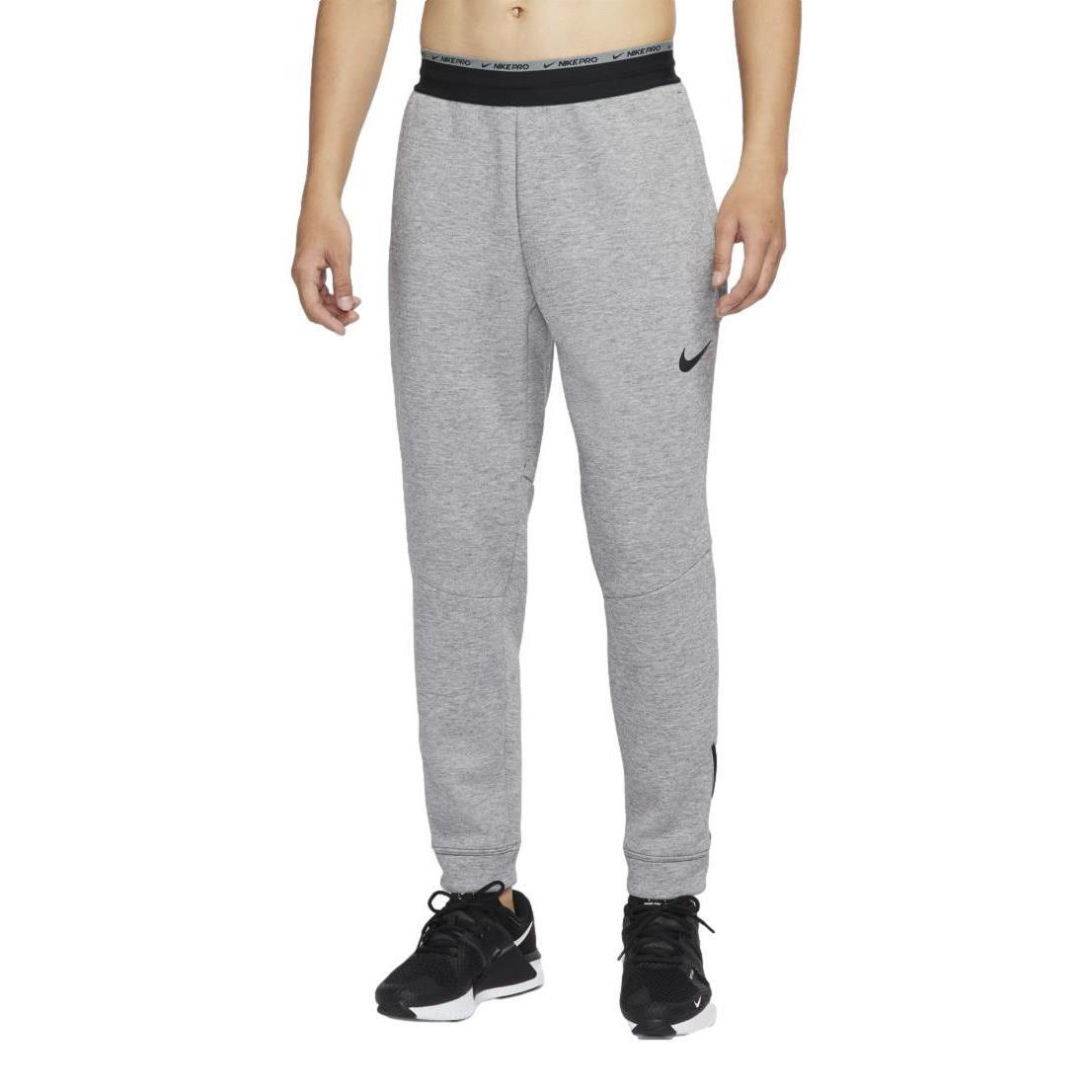 Nike Pro Therma-fit Men`s Fleece Pants Joggers Grey/black DD1880-010