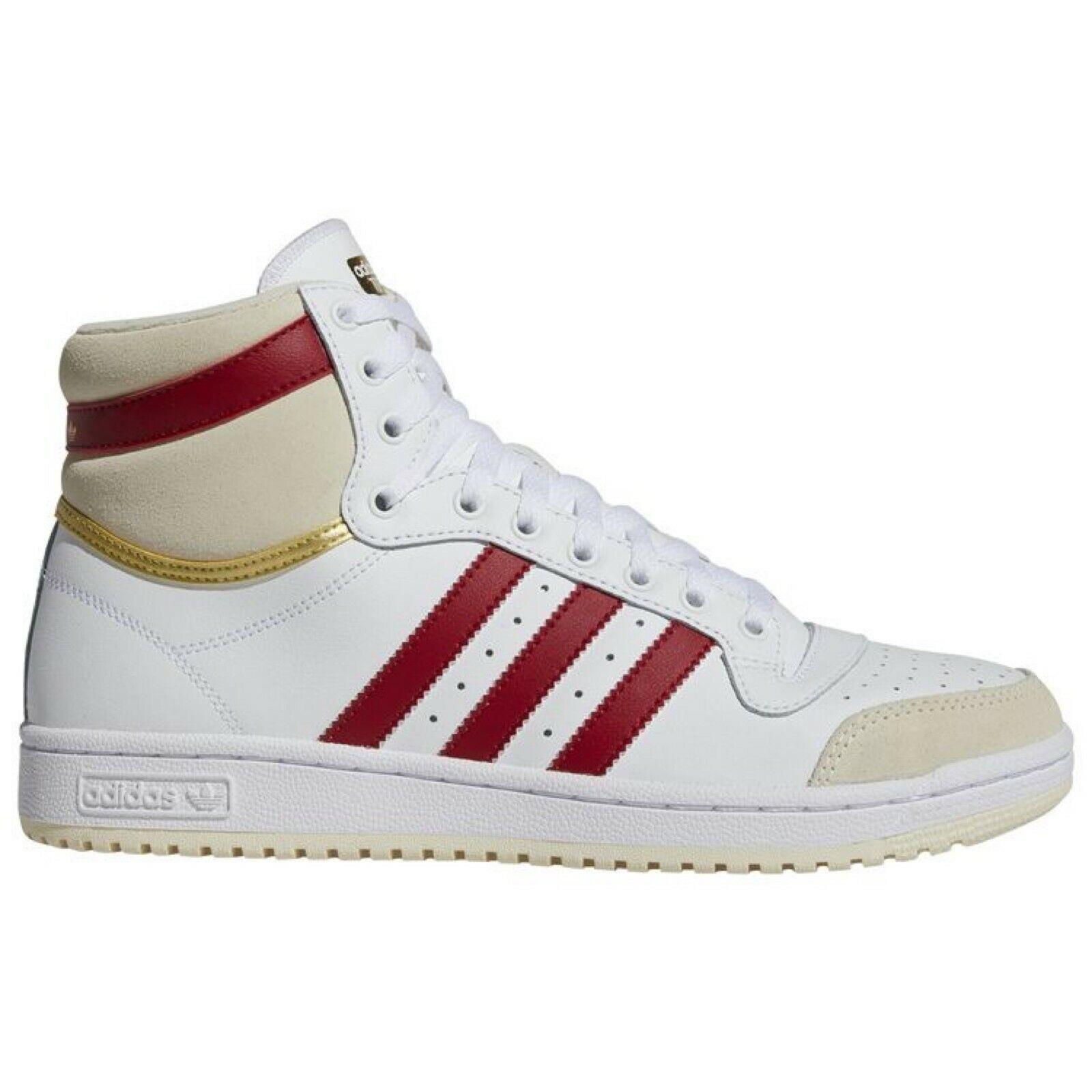 Adidas Originals Top Ten Mid Men`s Sneakers Comfort Sport Casual Shoes White Red - White , White/Red/White Manufacturer
