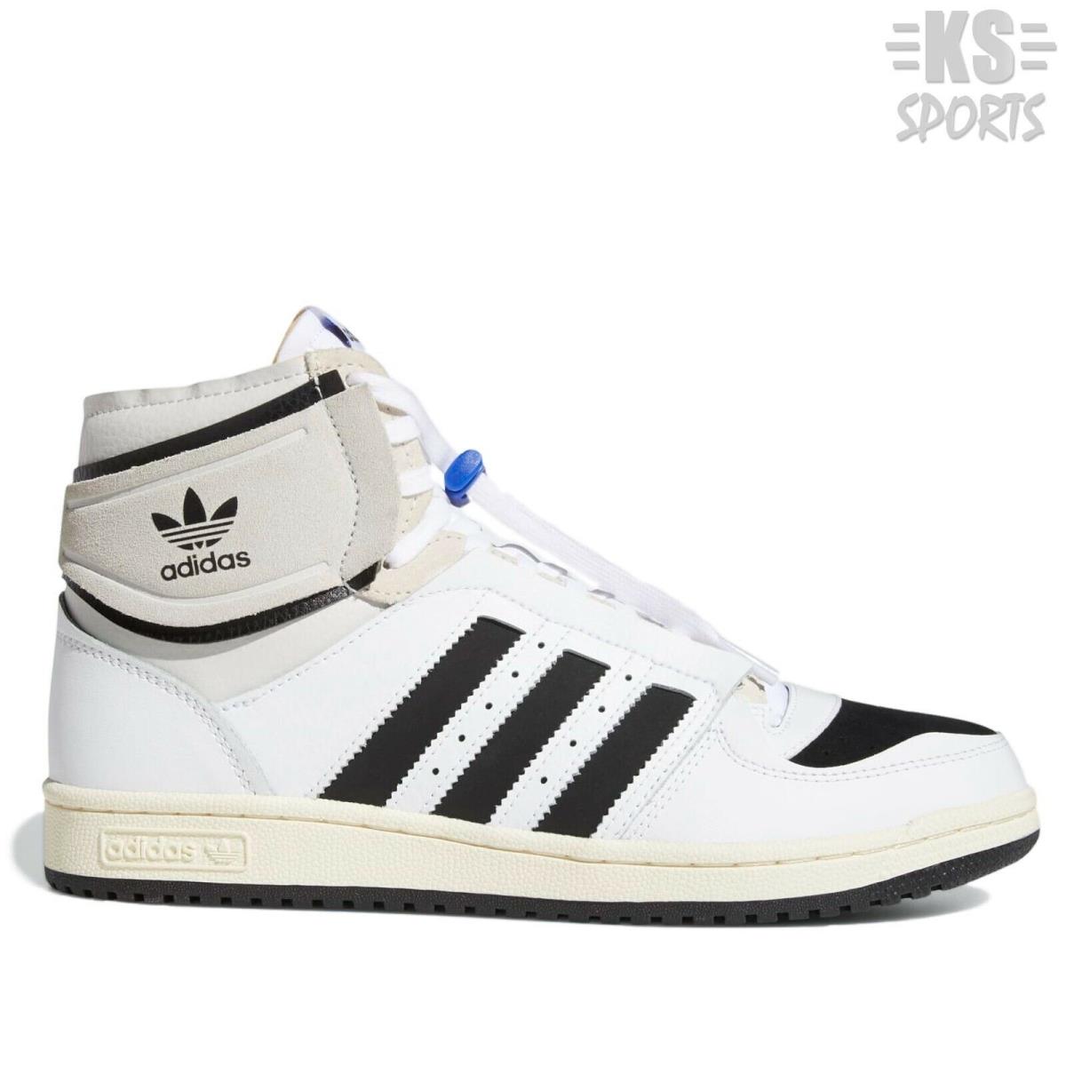 Adidas Top Ten DE Mid `white Black` Men`s Retro Basketball Shoes Q46255 - Cloud White/Core Black/Bold Blue