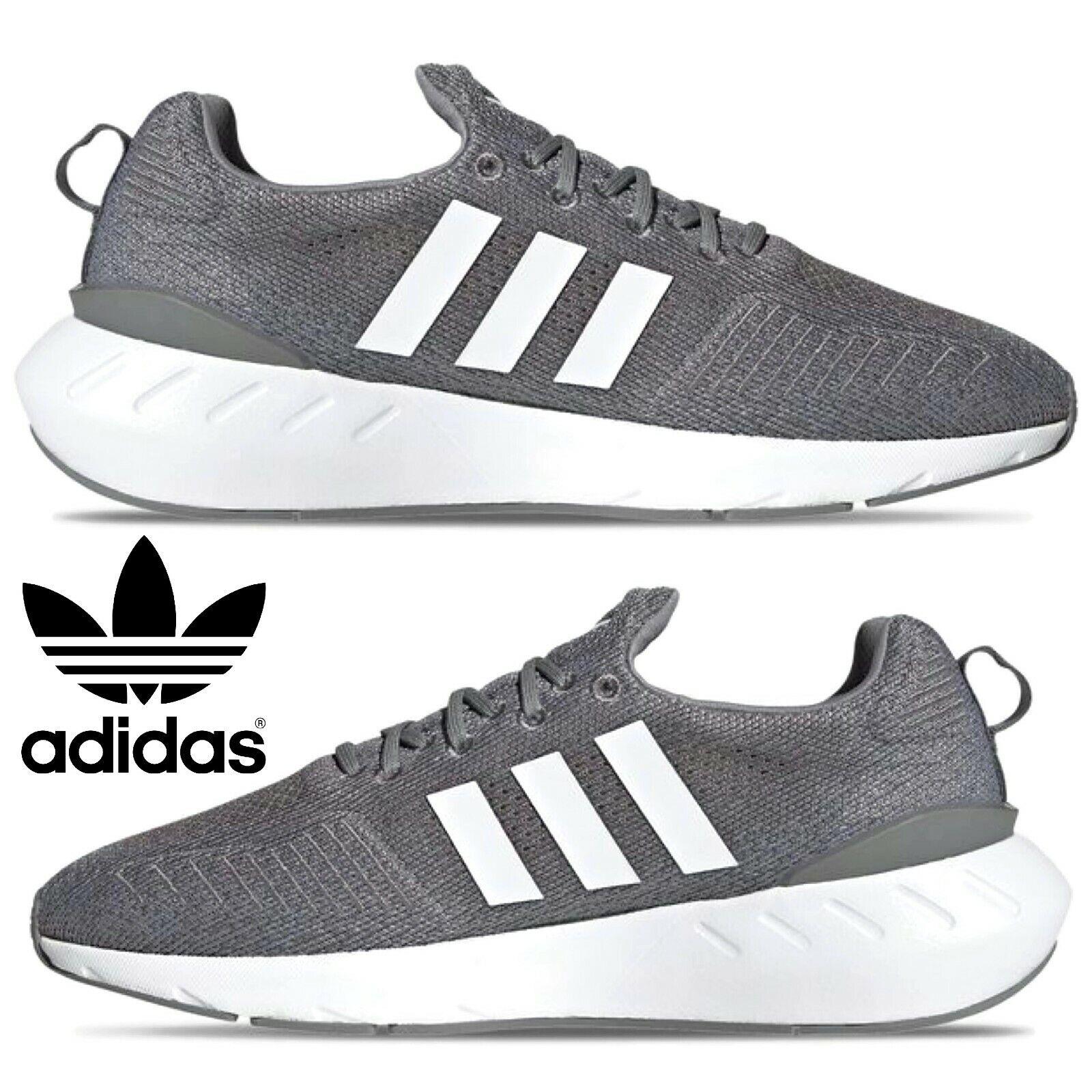 Adidas Originals Swift Run 22 Men`s Sneakers Comfort Casual Shoes Blue White - Gray , Grey/White Manufacturer