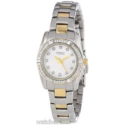 Bulova Caravelle Women`s Two-tone Bracelet Silver Dial Watch 45L83
