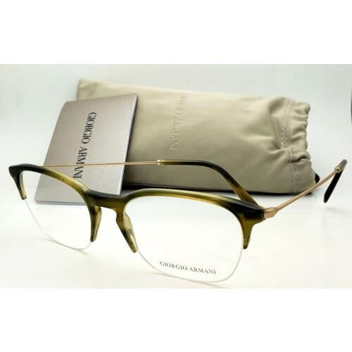 Giorgio Armani Eyeglasses AR 7210 5442 53-19 Semi-rimless Green Tortoise Frames