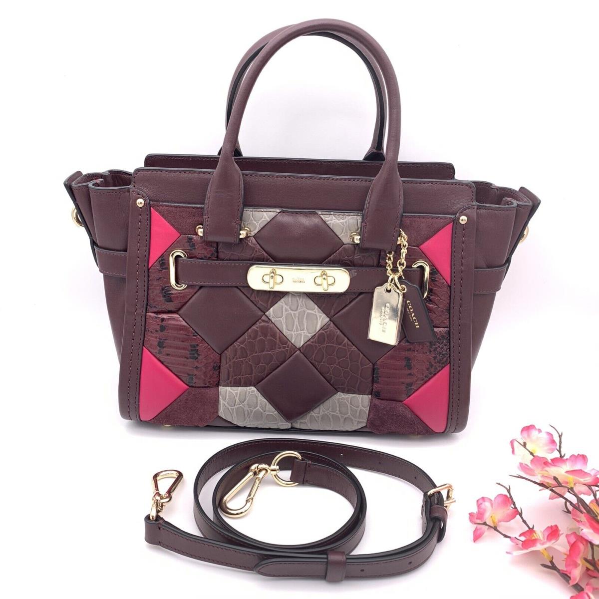 Coach 38365 Swagger Carryall 27 IN Canyon Quilt Exotic Embossed Leather