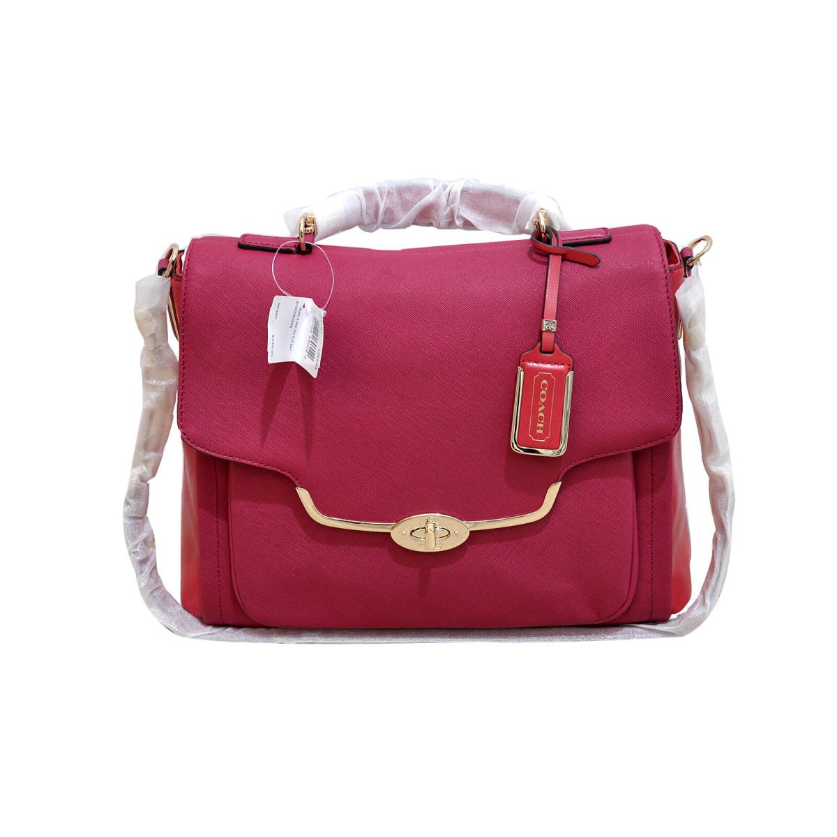 Coach Madison Sadie Flap Satchel IN Spectator Saffiano Leather