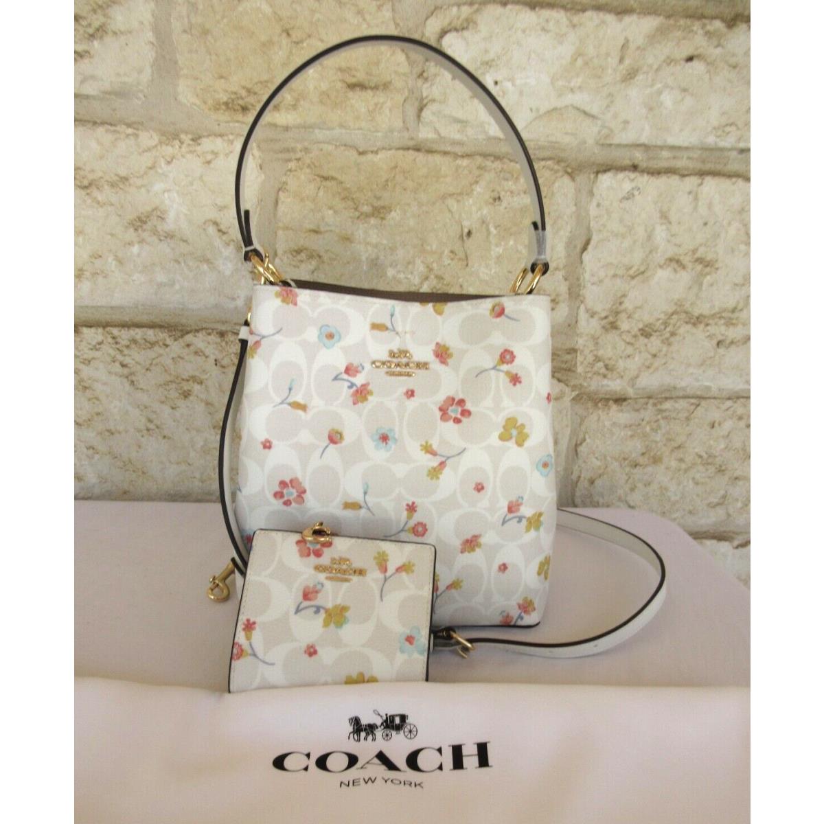 NWT 2-Pc Coach Georgie Shoulder Bag and Wallet Set | Brown shoulder bag,  Green coach purse, Coach saddle bag