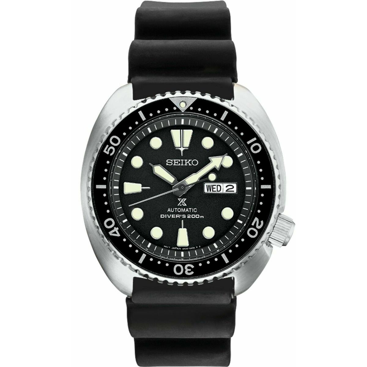 Seiko Men`s Prospex Automatic Diver Black Dial Silicone Strap Watch SRPE93