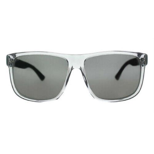 Gucci Grey Rectangular Polarized Men`s Sunglasses GG0010S 004 58 GG0010S 004 58