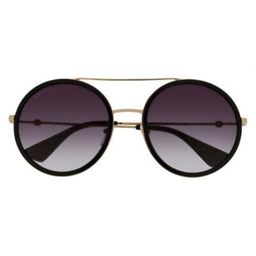 Gucci GG0061S Sunglasses Women Gold Grey Gradient Round 56