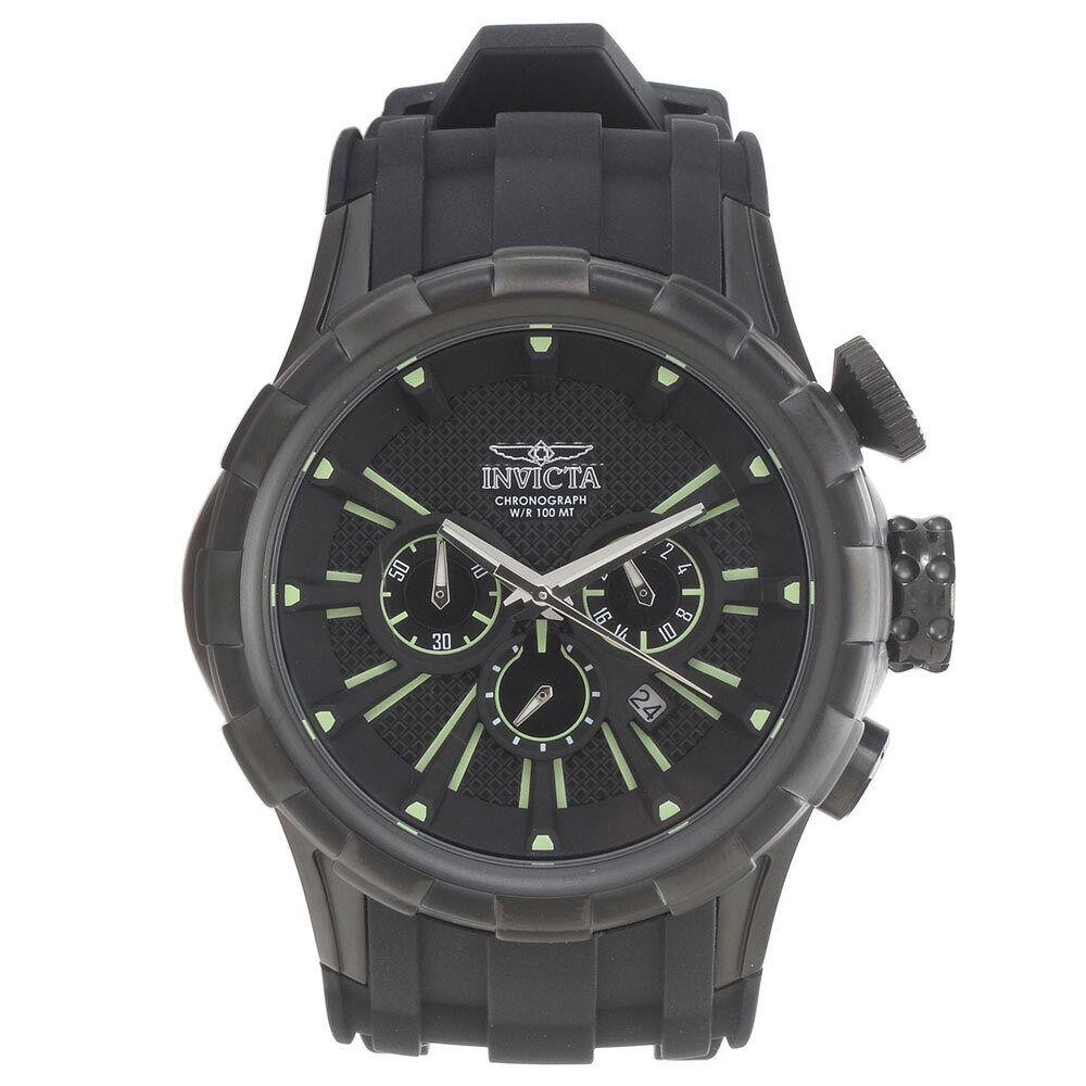 Invicta 16974 Men`s I-force Chrono Black Dial Silicone Band Watch - Dial: Black, Band: Black