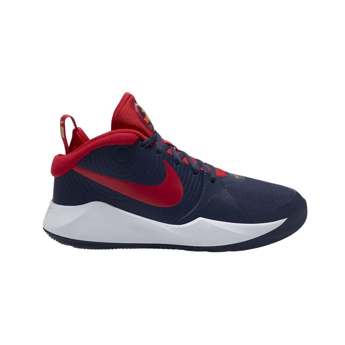 Nike Kids Team Hustle D9 Shoes Size US 4 Y Midnight Navy / University Red