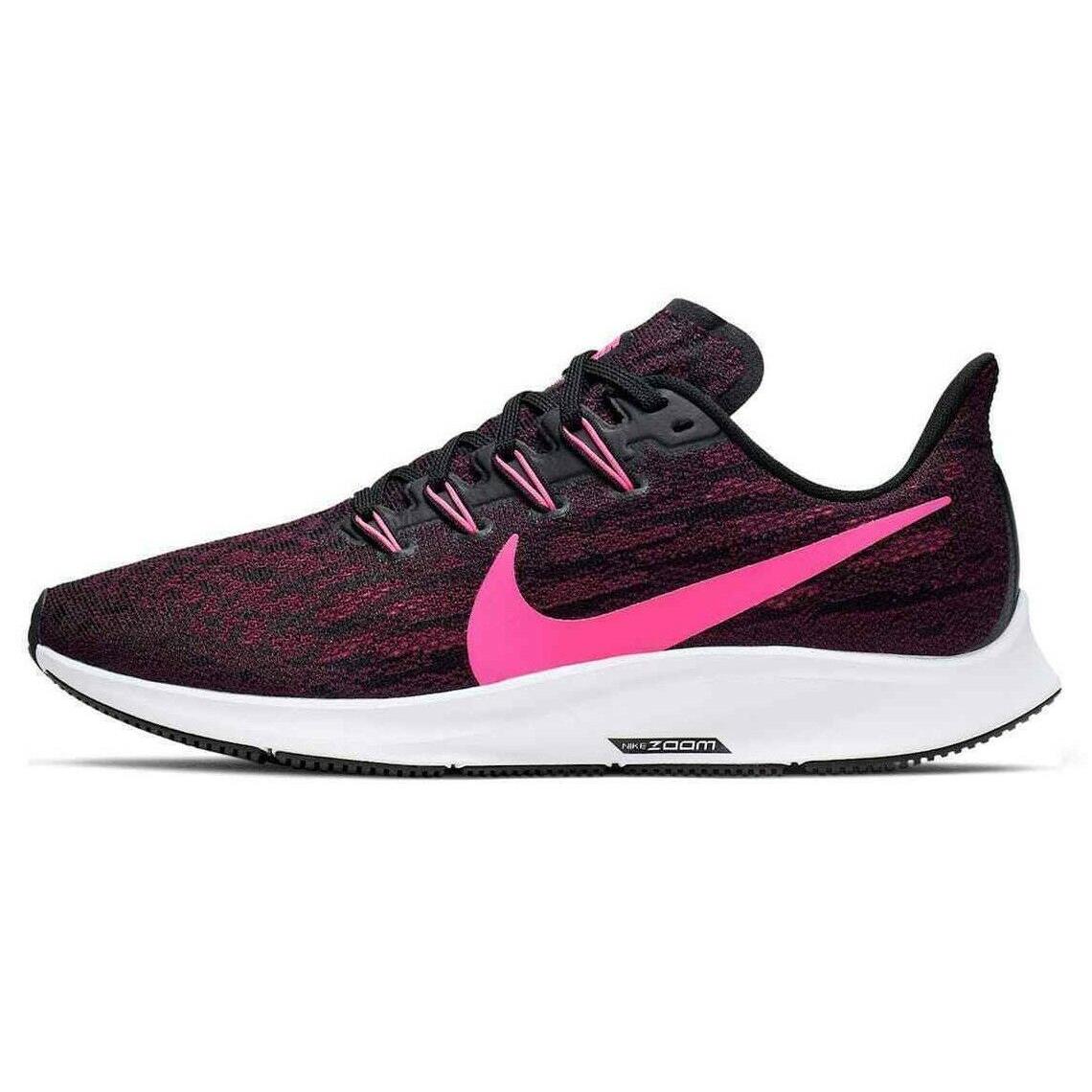 Womens Nike Air Zoom Pegasus 36 Running Shoes -black/pink AQ2210-009 Sz 9.5 -new