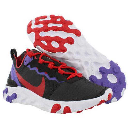 Nike React Element 55 Womens Shoes Size 6 Color: Black/university Red - Black, Main: Multi-Colored
