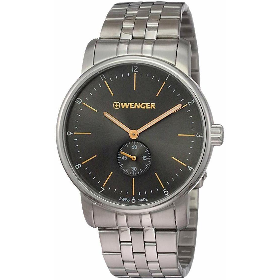Wenger 01.1741.106 Swiss Urban Classic Men`s Gray Analog Watch Steel Bracelet