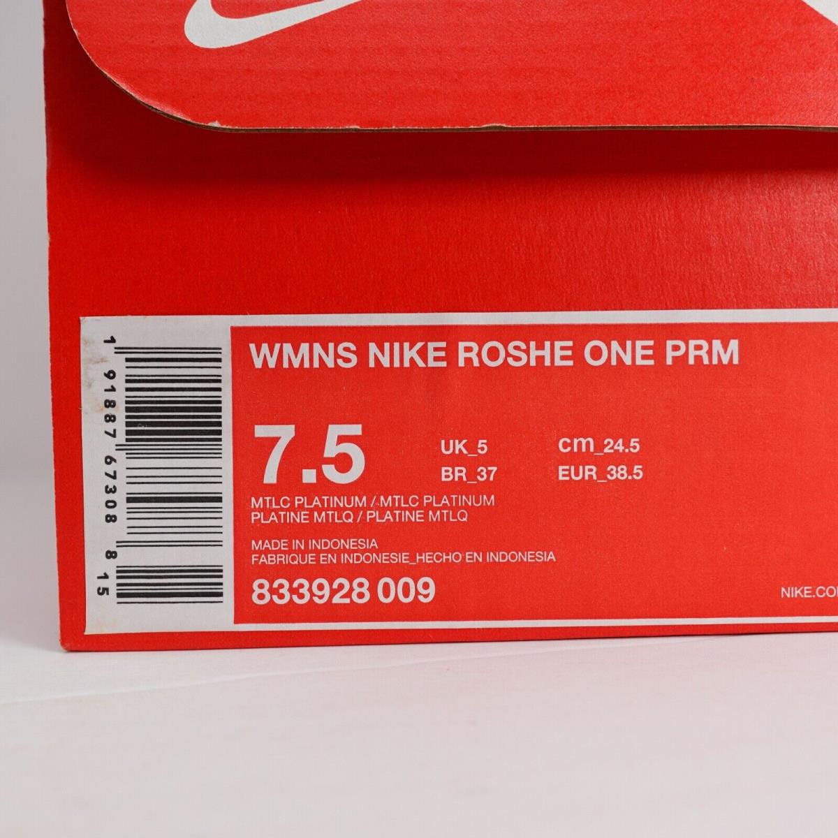 Expression batch Pegs Nike Roshe One Prm Running Shoes Platinum Womens 833928-009 Size 7.5 |  883212254061 - Nike shoes Roshe One Prm - Gray | SporTipTop