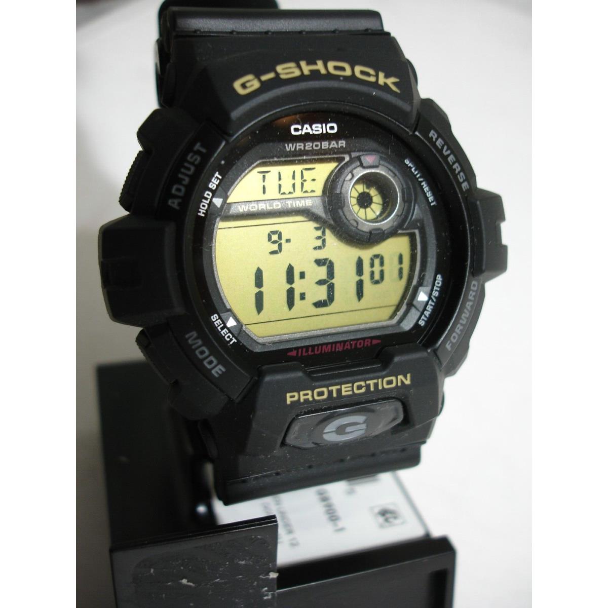 Casio G-shock Men`s Quartz World Time Ion Plated 52mm Digital Watch G-8900-1