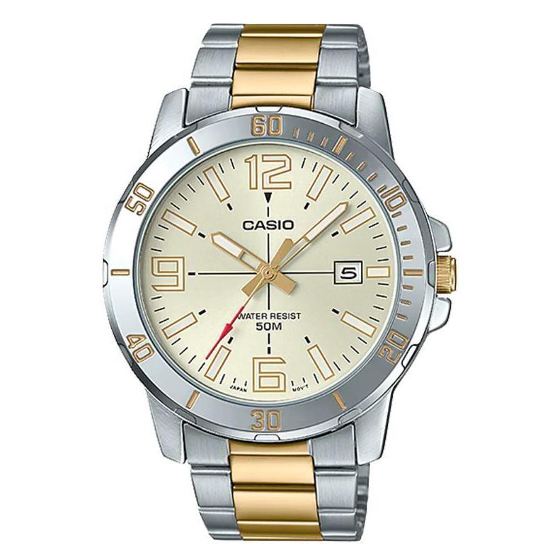 Casio Men`s Quartz Two-tone Date Indicator 45mm Watch MTPVD01SG-9BV