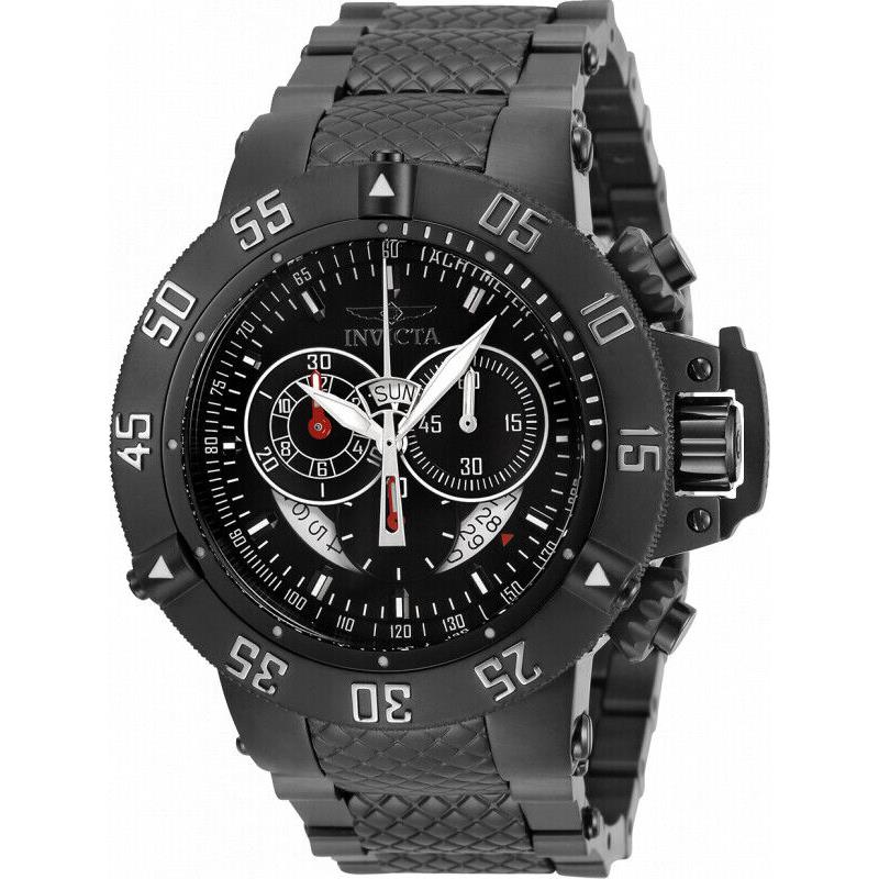 Invicta Men`s 50mm Subaqua Black Swiss Chronograph Black SS Bracelet Watch 4695