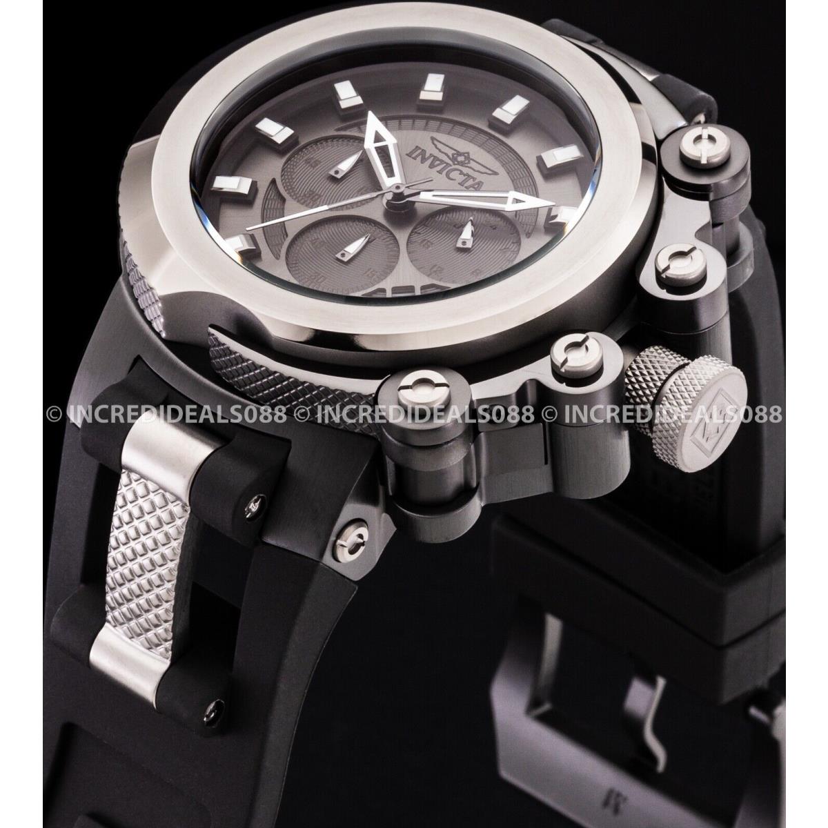 Invicta Coalition Forces Gun Trigger Black Dial Chronograph Titanium Grey Watch - Dial: Gray, Band: Gray, Black, Bezel: Gray