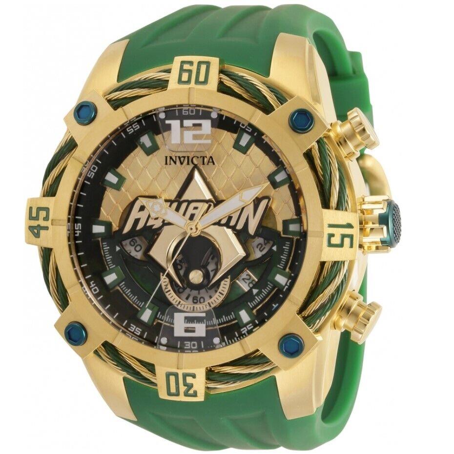 Invicta DC Comics Aquaman Men`s 52mm Limited Edition Gold Chrono Watch 35120