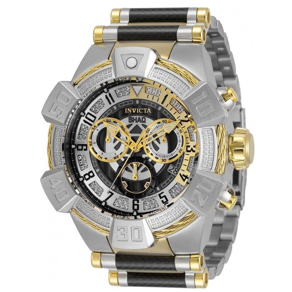 Invicta Shaq Diamond Men`s 52mm .62 Ctw Diamonds Swiss Chrono Watch 33665