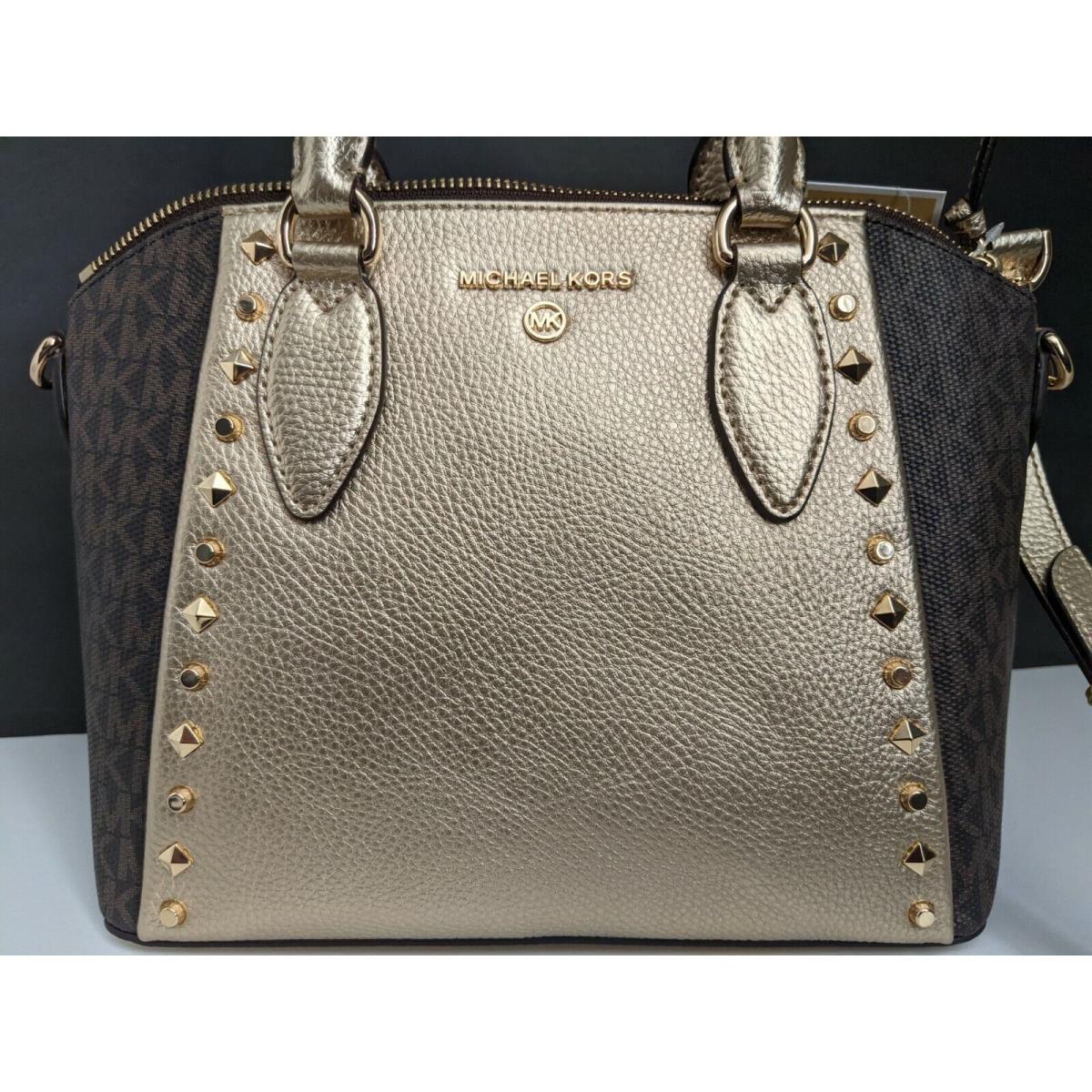 Michael Kors Sienna Messenger Satchel Handbag Signature Stud Medium Leather  - Michael Kors bag - 007472312402 | Fash Brands